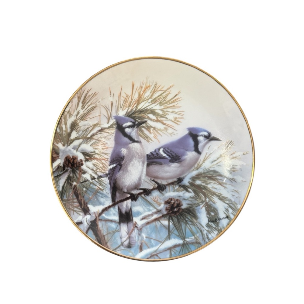 The Hamilton collection Wild Wings first snowfall limited edition plate.